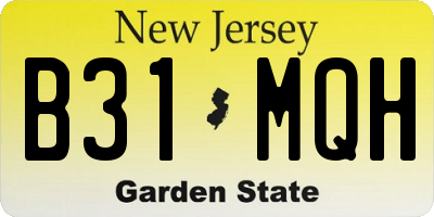 NJ license plate B31MQH