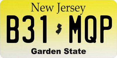 NJ license plate B31MQP