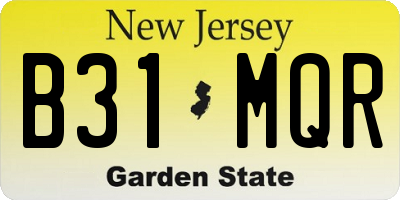 NJ license plate B31MQR