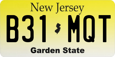 NJ license plate B31MQT