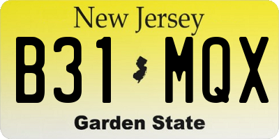 NJ license plate B31MQX