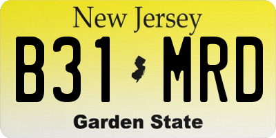 NJ license plate B31MRD