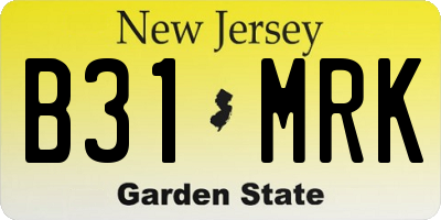 NJ license plate B31MRK