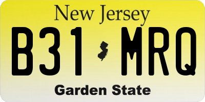 NJ license plate B31MRQ