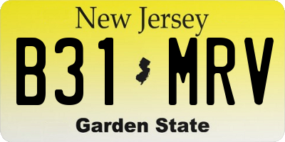 NJ license plate B31MRV