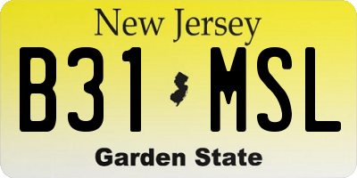 NJ license plate B31MSL