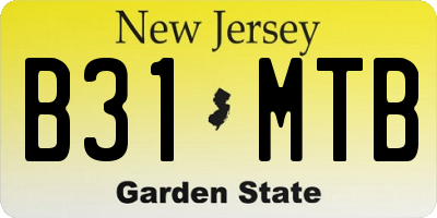 NJ license plate B31MTB