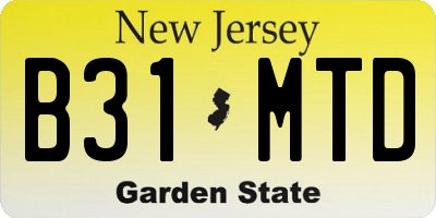 NJ license plate B31MTD