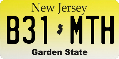 NJ license plate B31MTH