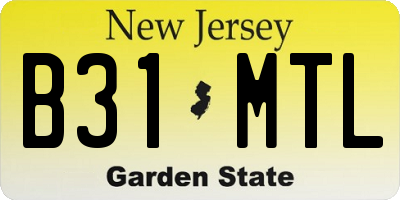 NJ license plate B31MTL