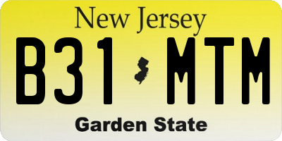 NJ license plate B31MTM