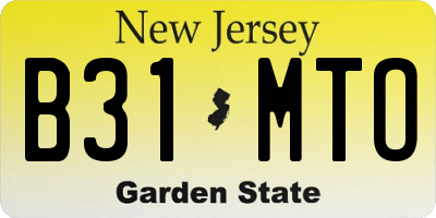 NJ license plate B31MTO
