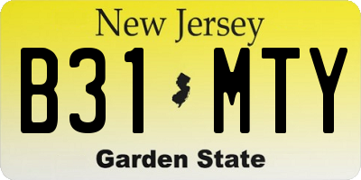 NJ license plate B31MTY
