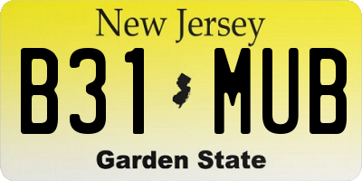 NJ license plate B31MUB
