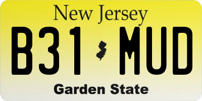 NJ license plate B31MUD