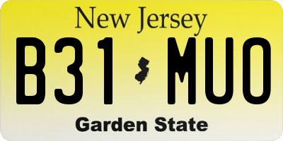 NJ license plate B31MUO
