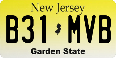 NJ license plate B31MVB