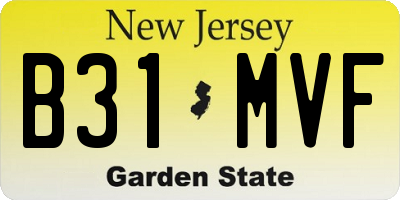 NJ license plate B31MVF