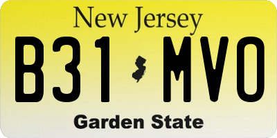 NJ license plate B31MVO