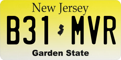 NJ license plate B31MVR