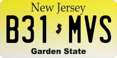 NJ license plate B31MVS