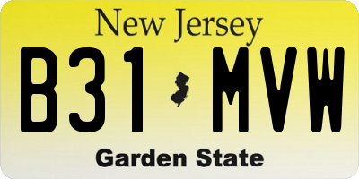 NJ license plate B31MVW
