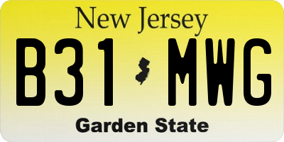 NJ license plate B31MWG
