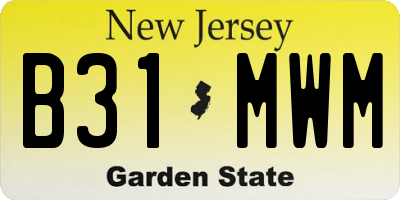 NJ license plate B31MWM
