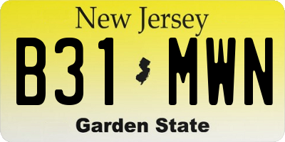 NJ license plate B31MWN