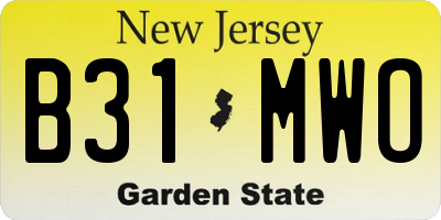 NJ license plate B31MWO