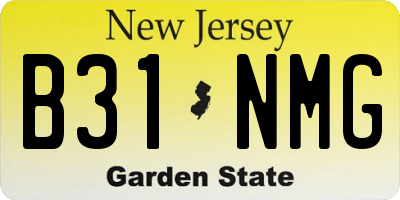 NJ license plate B31NMG