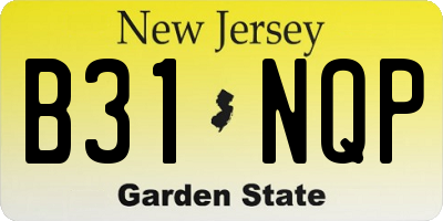 NJ license plate B31NQP