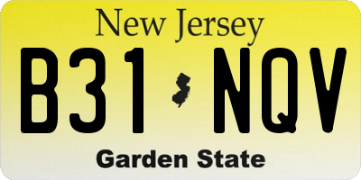 NJ license plate B31NQV