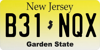 NJ license plate B31NQX