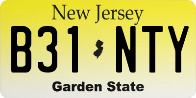 NJ license plate B31NTY