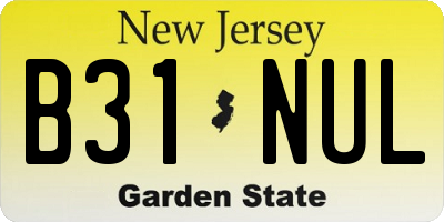 NJ license plate B31NUL