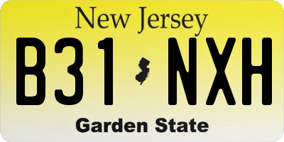 NJ license plate B31NXH