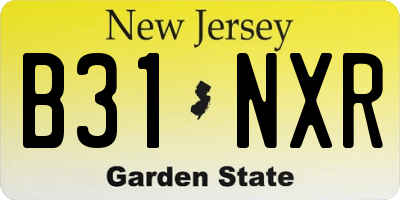 NJ license plate B31NXR