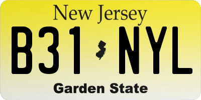 NJ license plate B31NYL