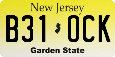 NJ license plate B31OCK