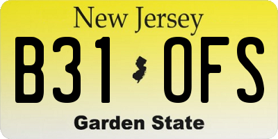 NJ license plate B31OFS