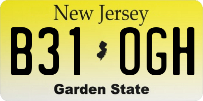 NJ license plate B31OGH