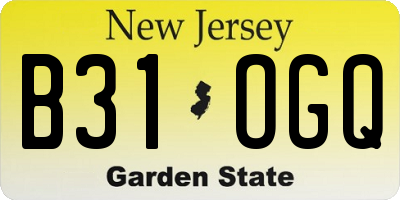 NJ license plate B31OGQ
