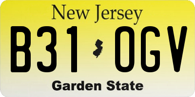 NJ license plate B31OGV