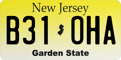 NJ license plate B31OHA