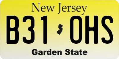 NJ license plate B31OHS