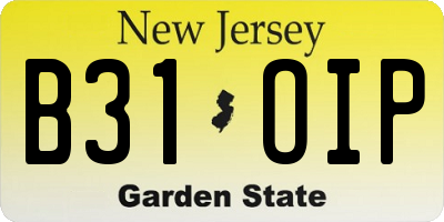 NJ license plate B31OIP