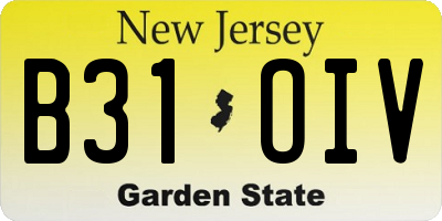 NJ license plate B31OIV