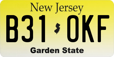 NJ license plate B31OKF