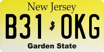 NJ license plate B31OKG